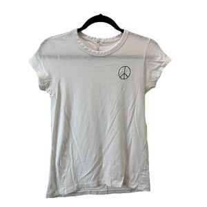 Rag And Bone Peace Sign Organic Pima Cotton Tee Shirt Women Size XS Short Sleeve